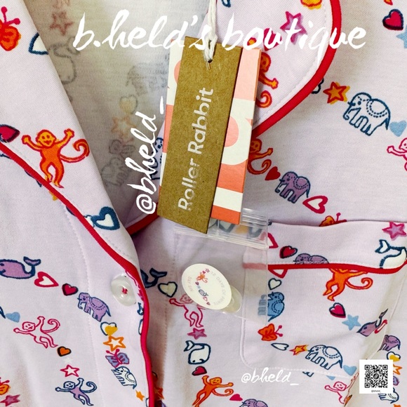 Roller Rabbit Icon Wave Polo Pajamas in Lavender Size Small Dreamland Day 6 NWT - Picture 5 of 16